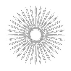 Linear drawing of rays of the sun