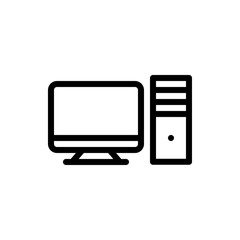 Computer Vector Icon Line Illustration.