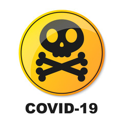 Covid-19 warning symbol. Coronavirus danger sign.