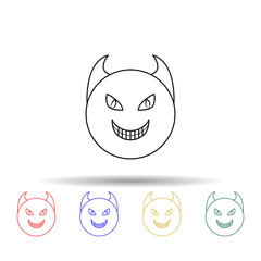 Demon autarch multi color icon. Simple thin line, outline vector of angel and demon icons for ui and ux, website or mobile application
