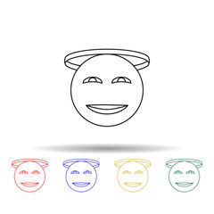Avtarka angela multi color icon. Simple thin line, outline vector of angel and demon icons for ui and ux, website or mobile application
