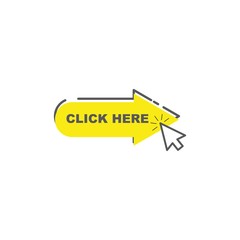 click here cursor for link website vector illustration