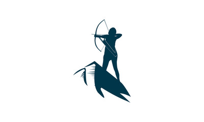 women's silhouette logo with arrow