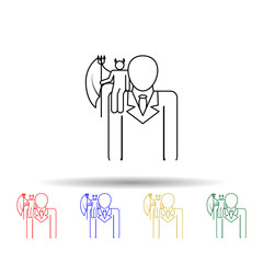 Demon on the shoulder multi color icon. Simple thin line, outline vector of angel and demon icons for ui and ux, website or mobile application