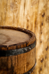 Barrel background and free space for your decoration. 