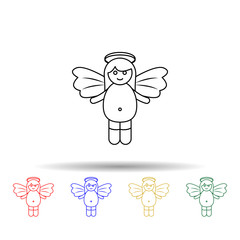 Girl angel multi color icon. Simple thin line, outline vector of angel and demon icons for ui and ux, website or mobile application