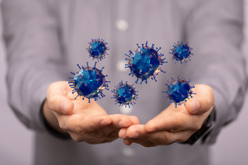 Virus Covid 19-NCP. nCoV denoted is single-stranded protection virus..