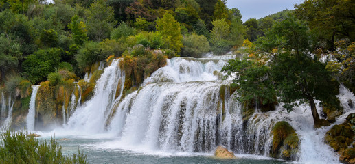 Big Krka national park waterfall in Croatia