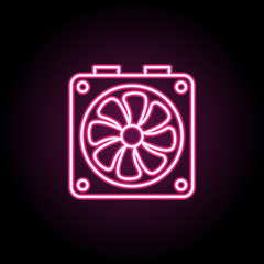 System fan neon icon. Simple thin line, outline vector of computer parts icons for ui and ux, website or mobile application