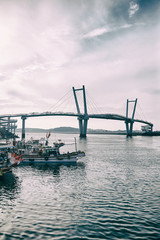Bridge. BaeksaJang port in Anmyeondo Island, South Korea.