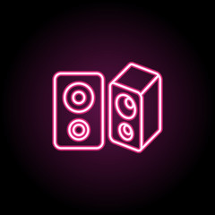 Speakers neon icon. Simple thin line, outline vector of computer parts icons for ui and ux, website or mobile application