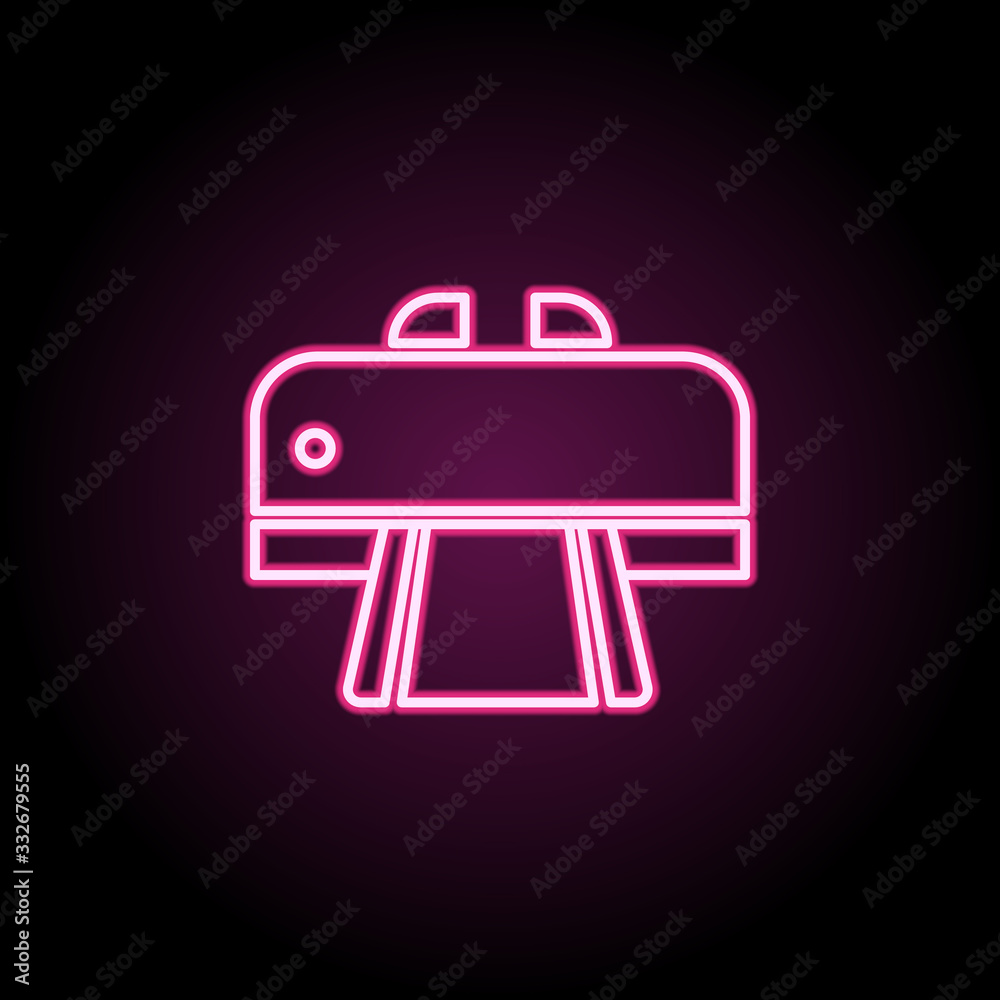 Poster printer neon icon. simple thin line, outline vector of computer parts icons for ui and ux, website o