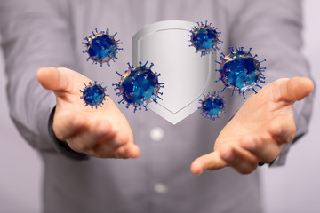 Virus Covid 19-NCP. nCoV denoted is single-stranded protection virus..