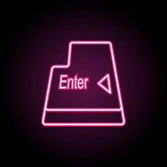 Enter button neon icon. Simple thin line, outline vector of computer parts icons for ui and ux, website or mobile application