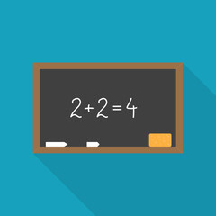 school chalkboard, blackboard icon- vector illustration