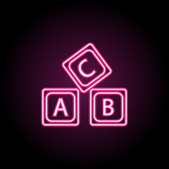 Letter a b c logo alphabet neon icon. Simple thin line, outline vector of education icons for ui and ux, website or mobile application