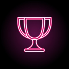 Cup neon icon. Simple thin line, outline vector of education icons for ui and ux, website or mobile application