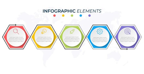 Vector infographic design template with 5 options or steps