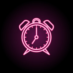 Alarm clock neon icon. Simple thin line, outline vector of education icons for ui and ux, website or mobile application
