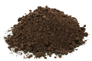 Heap of soil isolated on white background