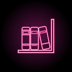 Bookshelf neon icon. Simple thin line, outline vector of education icons for ui and ux, website or mobile application