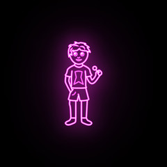 Early boyhood neon icon. Simple thin line, outline vector of generation icons for ui and ux, website or mobile application