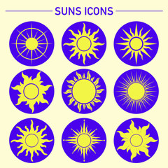 Set of sun icons for you design.