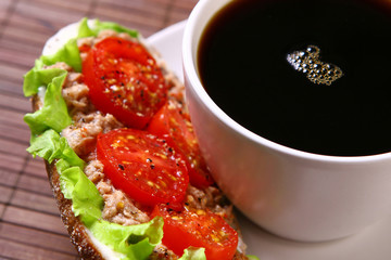 fresh sanswich with tuna and vegetables