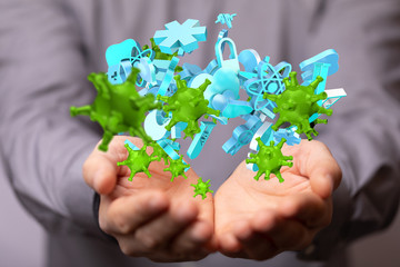 COVID-19 Business Finance Crisis Concept. Coronavirus Danger Pandemic. Global stress of world .