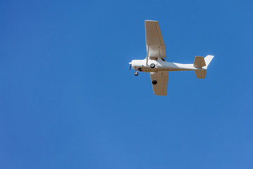 A private plane flying
