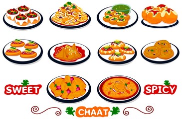 Indian Chaat Pani Puri,Sev Puri,Dahi Puri,Bhel Puri,Aloo Chaat,Ragda pattice,Dahi vada,Samosa Chaat,Papri Chaat,Aloo Tikki