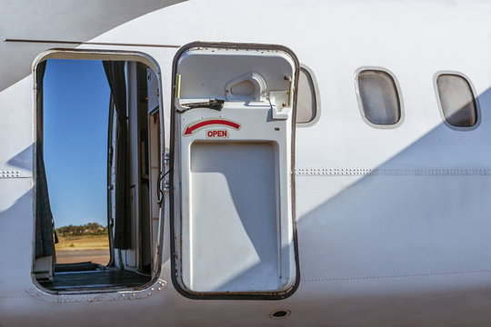 Open door of an aircraft