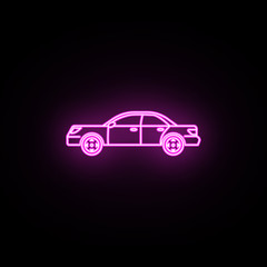 Fototapeta na wymiar Car of the eighties neon icon. Simple thin line, outline vector of generation icons for ui and ux, website or mobile application