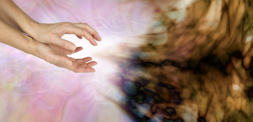 Exorcising negative entity with high resonance intention healing - female hands sending healing to...