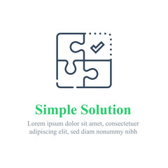 Simple solution concept, puzzle combination, jigsaw pieces