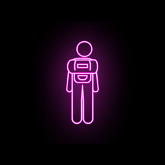 Man with barrel neon icon. Simple thin line, outline vector of male bag and luggage icons for ui and ux, website or mobile application