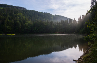 Fototapeta na wymiar Synevyr mountain lake. Carpathians Mountains, Ukraine