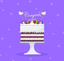 Wedding cake with frosting