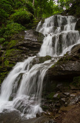 Great waterfall Shypit in Carpathian mountains