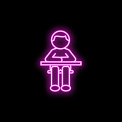 Schoolboy neon icon. Simple thin line, outline vector of school icons for ui and ux, website or mobile application