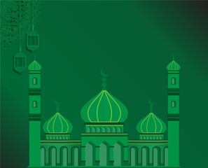 ramadhan mosque kareem Green background02.