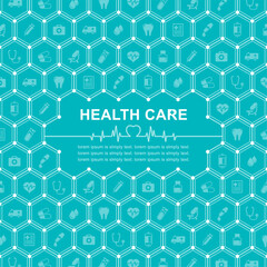 Fototapeta premium Group of elements flat icons in medicine, medical, health, cross, healthcare for background concepts vector illustration