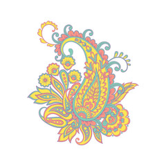 Isolated indian pattern with paisley ornament