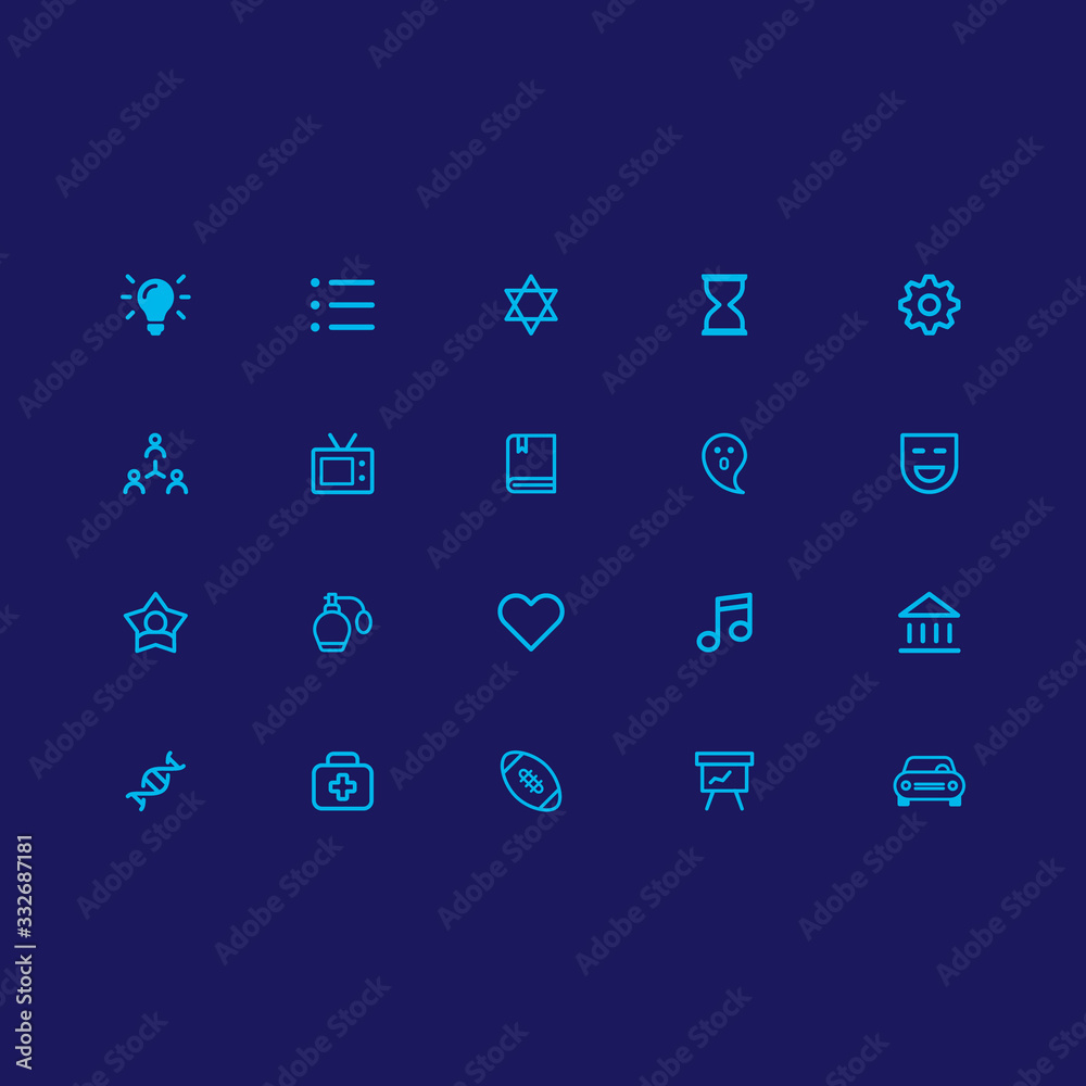 Wall mural category icons ui design app vector isolated image