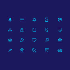 category icons ui design app vector Isolated image