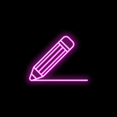 A pen neon icon. Simple thin line, outline vector of school icons for ui and ux, website or mobile application