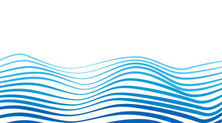 Alternating lines water blue gradient color ocean wave abstract background vector illustration