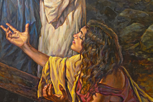 oil painting on canvas of a religious scene