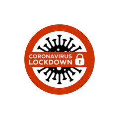 coronavirus lockdown symbol. Coronavirus pandemic puts countries on lockdown