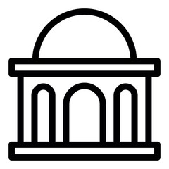 Fototapeta premium Architectural dome structure icon. Mosque icon isolated on white background. Islamic culture, muslim temple. Religious concept.